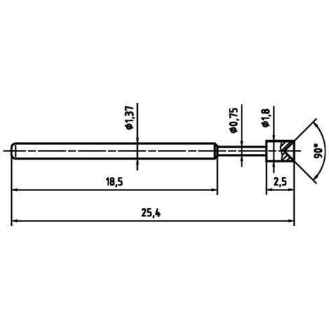 PTR Hartmann 1015-A-0.7N-AU-1.8 Präzisionsprüfstift