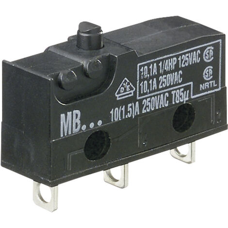 PTR Hartmann 260009 Mikroschalter MBF5A 250 V/AC 10 A 1 x Ein/(Ein)  tastend 1 St.