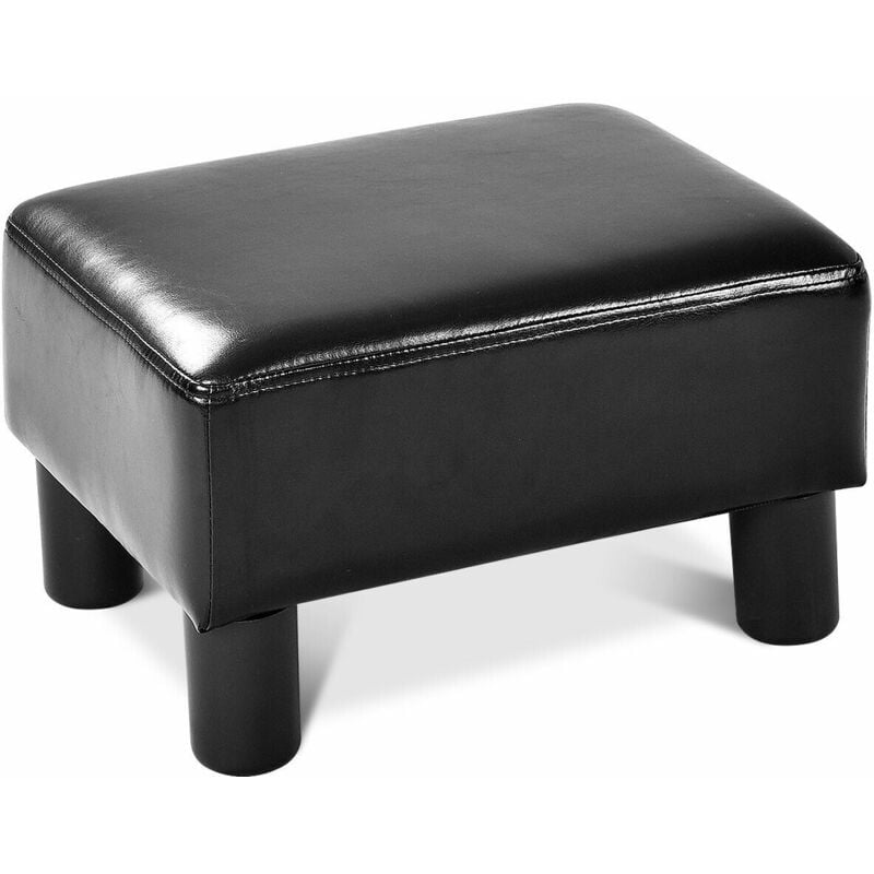 Pu Leather Ottoman Upholstery Footstool Sofa Side Footrest Stool Foam Padding