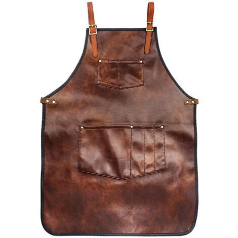 PU Tablier en Cuir ,Tablier en Cuir pour grillades ,Tablier en Cuir Vintage,pour BBQ et Cuisine et Bar