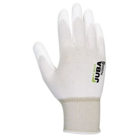 PU2000/7 GUANTE NYLON PALMA RECUBIERTA DE POLIURETANO. CON PUÃ‘O. COLOR BLANCO - JUBA
