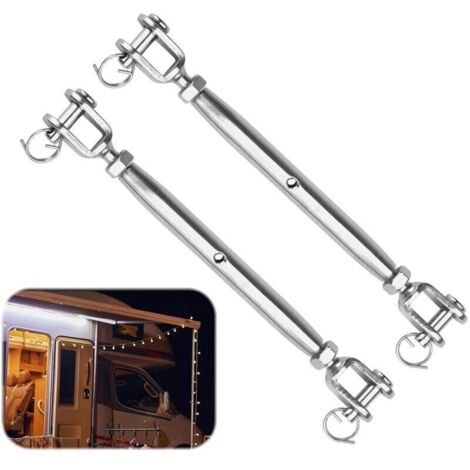 PUCIO câble tendeur inox 2pcs M6 ridoir tendeur d'auvent, tendeur inox, tendeur de corde, tendeur de câble ridoir vis de ridage fourche pour voilier, auvent, corde à linge