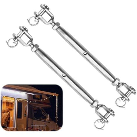 PUCIO câble tendeur inox 2pcs M6 ridoir tendeur d'auvent, tendeur inox, tendeur de corde, tendeur de câble ridoir vis de ridage fourche pour voilier, auvent, corde à linge