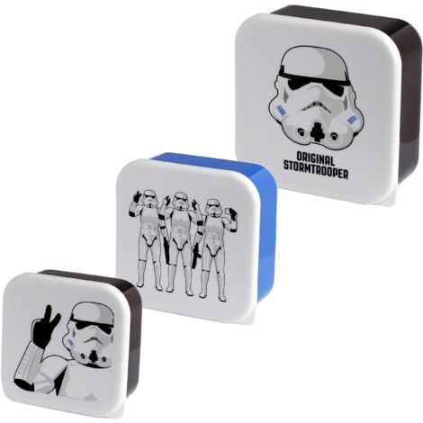 Puckator Set di 3 Contenitori per Alimenti, Scatole Porta Pranzo, Merenda - Piccolo, Medio e Grande - The Original Stormtrooper - Licenza Ufficiale