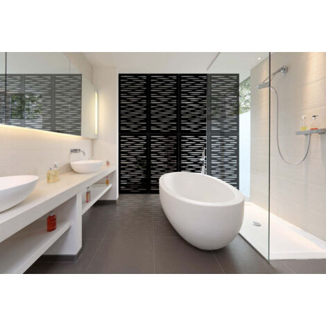 PUDDLE - Panneau ajouré en PVC - Brise-soleil - Couleur : noir - Dimension : 50x150 cm
