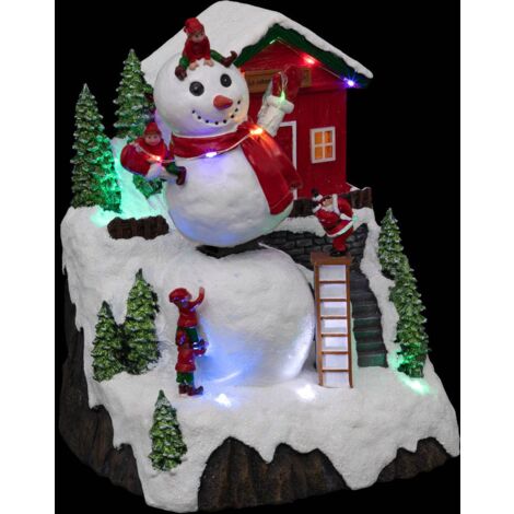 Pueblo muñeco de nieve iluminado 17 LED H.26cm  - Feeric lights & christmas