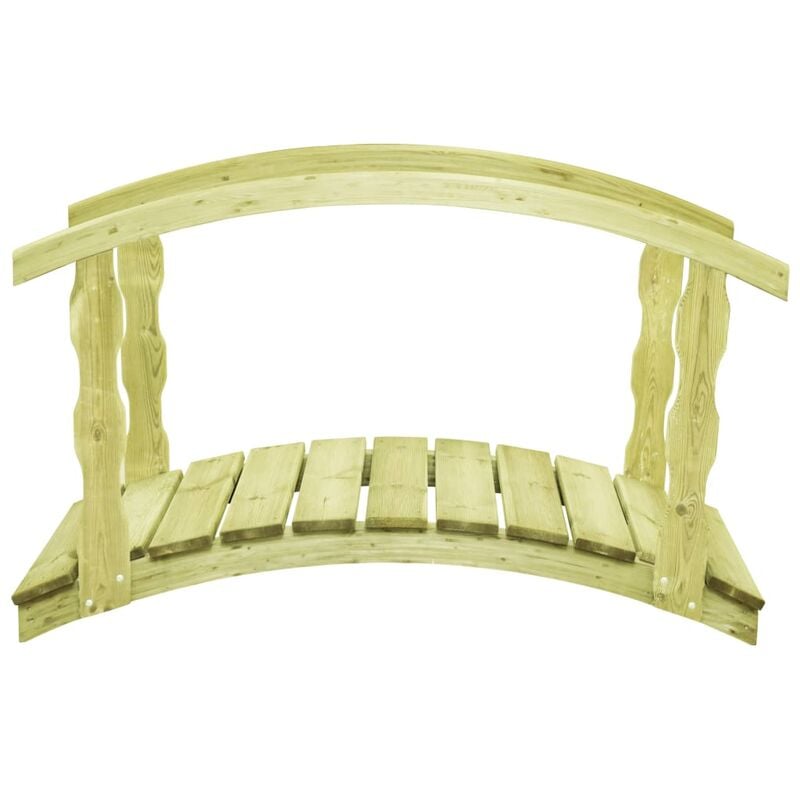 

Puente para jardín con barandilla madera pino 170x74x105cm - Verde