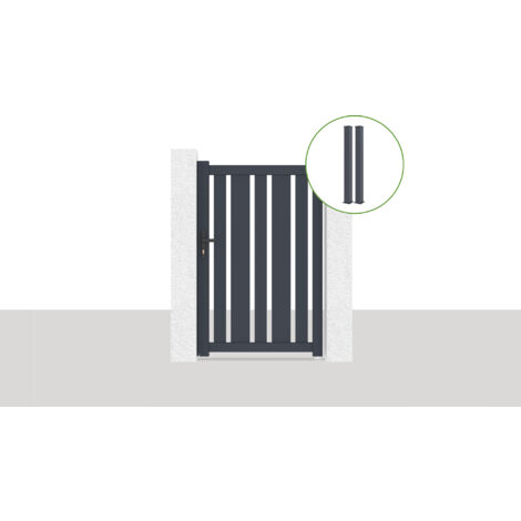 Puerta 1m VEYMONT H.1,6m gris + 2 postes EIFEL H.190cm Gris