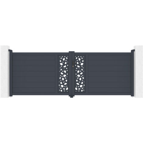 Puerta abatible 3,5m SUNNY H.120 aluminio gris