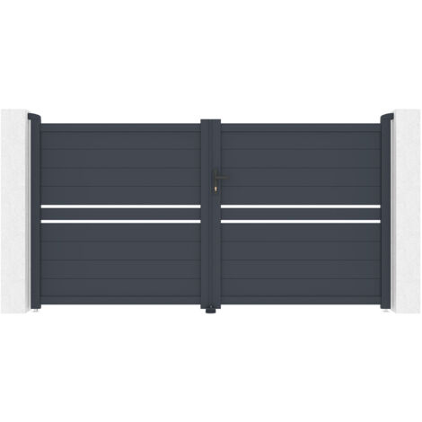 Puerta abatible 3m CIMONE H.160 aluminio gris