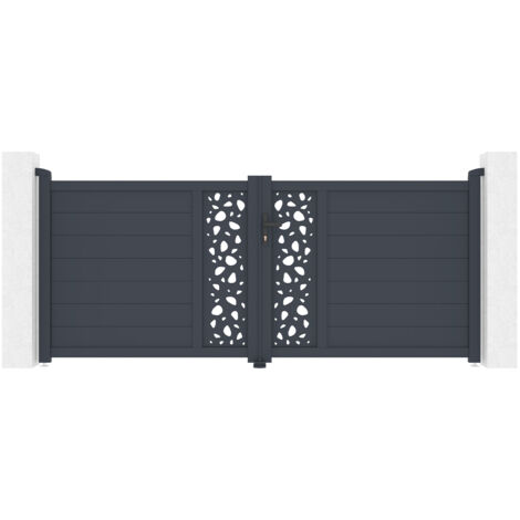 Puerta abatible 3m SUNNY H.120 aluminio gris