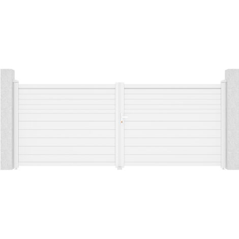 Puerta abatible 4m CARPATIA H.160 aluminio blanco
