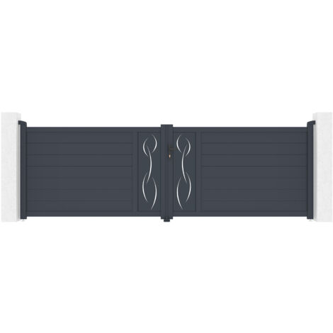 Puerta abatible 4m LIFE H.120 aluminio gris