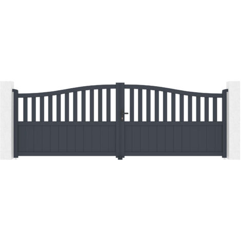 Puerta abatible 4m MEIJE H.140 aluminio gris