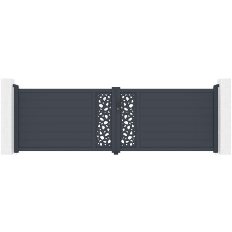 Puerta abatible 4m SUNNY H.120 aluminio gris