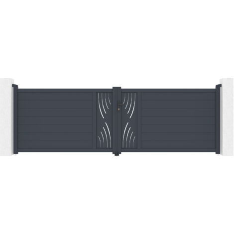 Puerta abatible 4m VELETA H.120 aluminio gris
