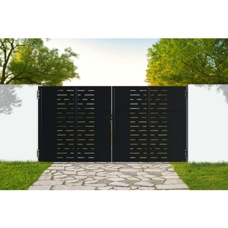 CASANOOV Puerta abatible de hierro 300 x 180cm NALI ARLBERG NEGRO MATE