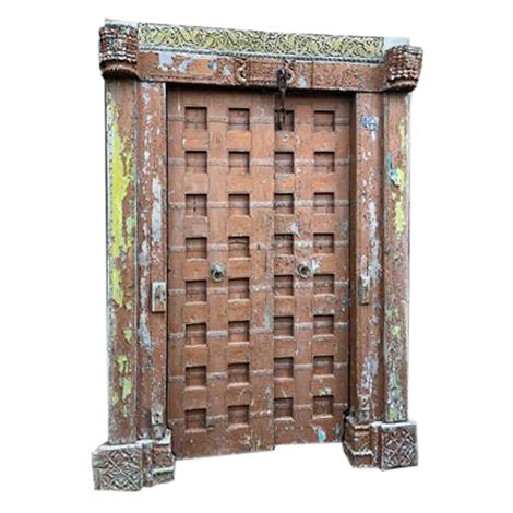 Puerta Antigua Teca 153X20X210 Pieza Unica Tallado