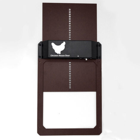 puerta automática de gallinero, sensor de luz, control de tiempo, puerta de aluminio, multimodo, marrón