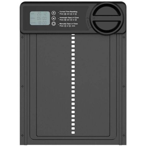 Puerta automática para gallinero con temporizador antipinzamiento, puerta automática de aluminio para gallinero, funciona con pilas (pilas no incluidas)