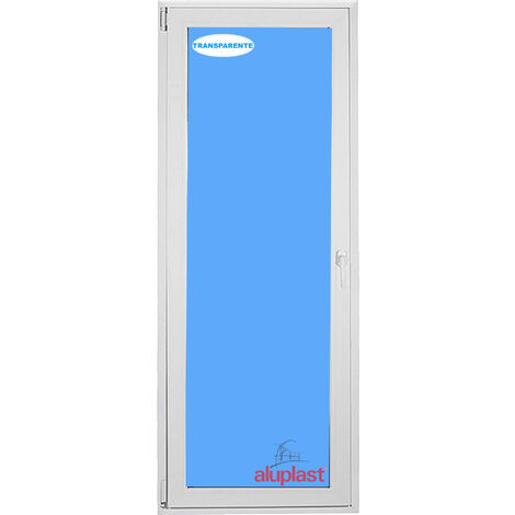 Puerta Balconera PVC 900x2100 Blanca Oscilobatiente Izquierda Vidrio Transparente