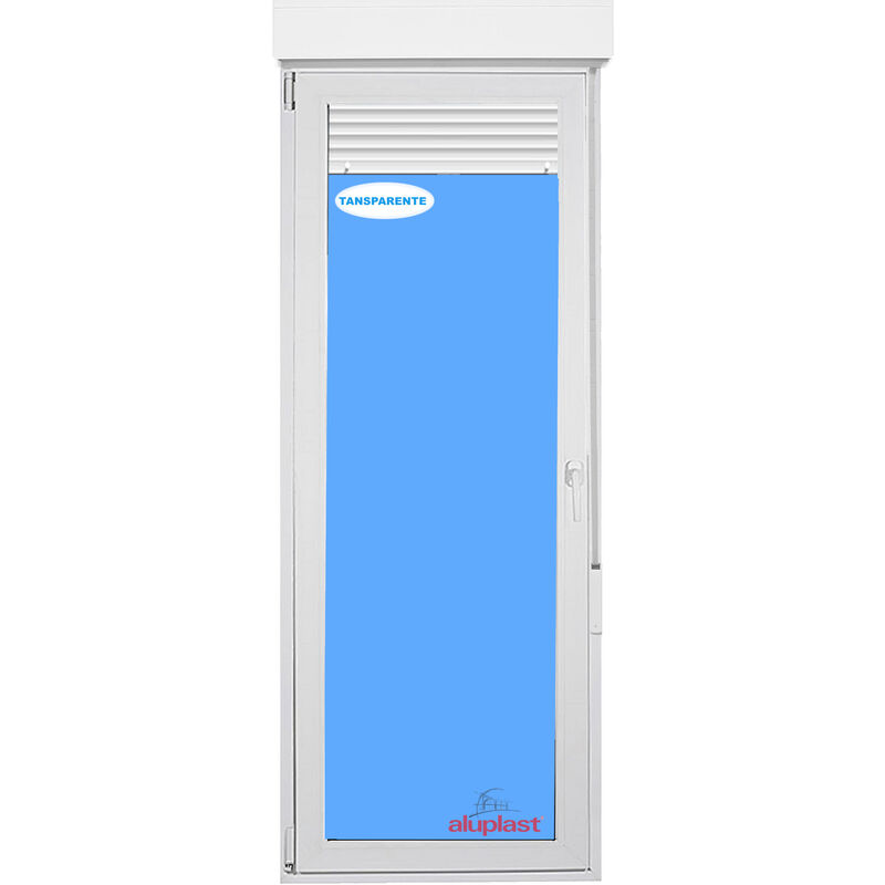 

Eco-blu - Puerta Balconera PVC 900x2285 Blanca Oscilobatiente Derecha con Persiana Vidrio Transparente