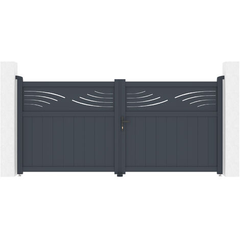 Puerta batiente de aluminio 3m HALTI 300 x 140 cm