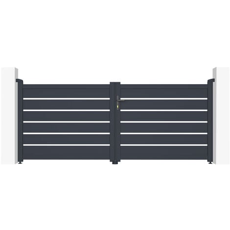 CASANOOV Puerta batiente de aluminio 3m VOGEL 300 x 120 GRIS