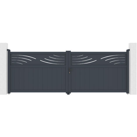 Puerta batiente de aluminio 4m HALTI 400 x 140 cm
