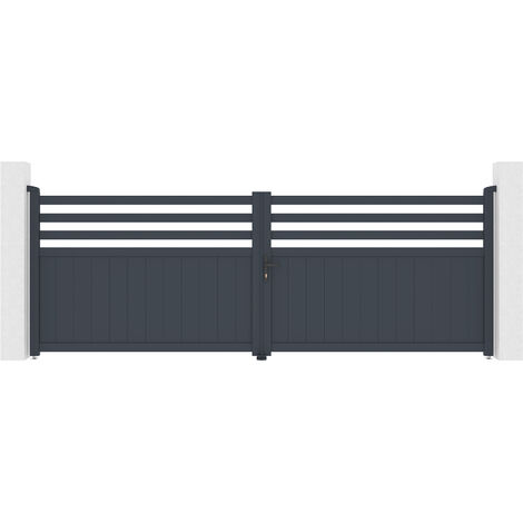 Puerta batiente de aluminio 4m NEVIS 400 x 140 cm