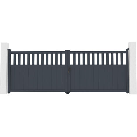Puerta batiente de aluminio 4m SANTIS 400 x 140 cm