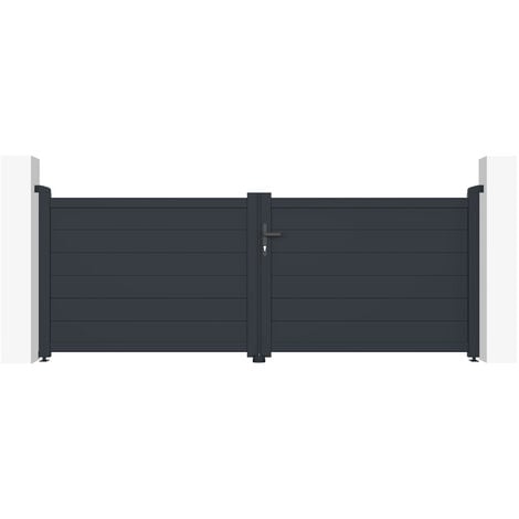 CASANOOV Puerta batiente de aluminio soldado 3m EIGER 300 x 115 GRIS