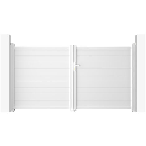 Puerta batiente de aluminio soldado 3m EIGER 300 x 160 cm BLANCO