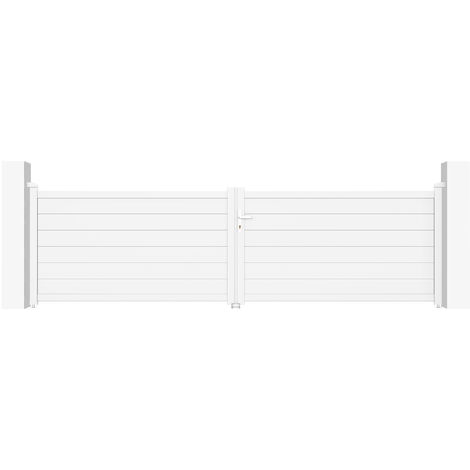 Puerta batiente de aluminio soldado 4m EIGER 400 x 115 BLANCO
