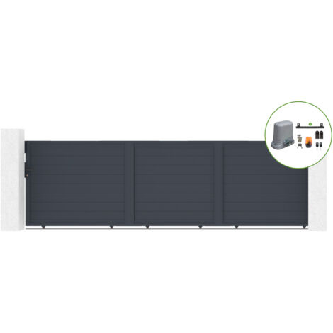 Puerta corredera 5m EIGER H.140cm aluminio + motorización TANKER C600