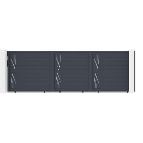 Puerta corredera 5m VELETA H.160 aluminio gris