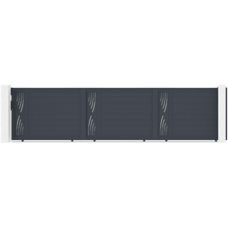 Puerta corredera 6m VELETA H.140 aluminio gris