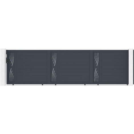 Puerta corredera 6m VELETA H.160 aluminio gris