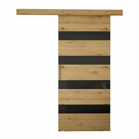 Puerta corredera Closico 179, Roble Artisan + Negro