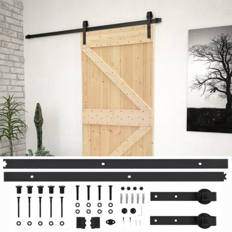 Puerta corredera con herrajes madera maciza de pino 100x210 cm vidaXL