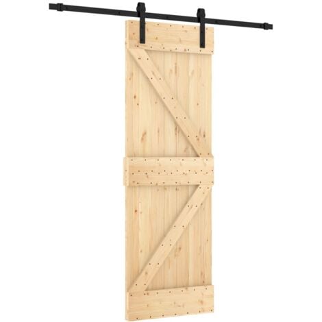 Puerta corredera con herrajes madera maciza de pino 70x210 cm vidaXL
