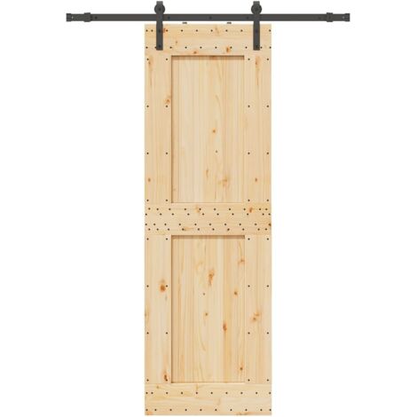 Puerta corredera con herrajes madera maciza de pino 70x210 cm vidaXL