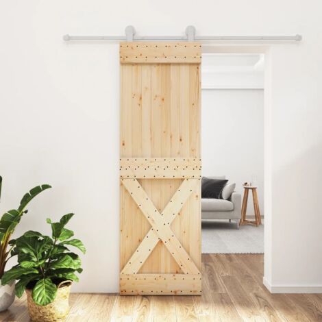 Puerta corredera con herrajes madera maciza de pino 70x210 cm vidaXL
