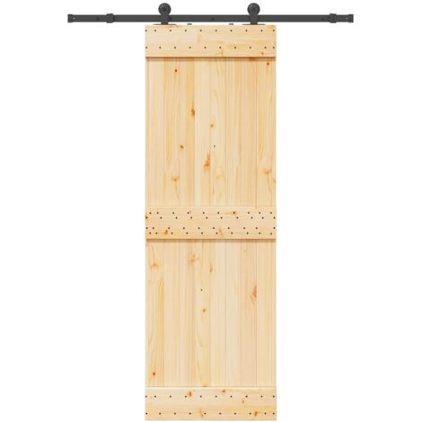 Puerta corredera con herrajes madera maciza de pino 70x210 cm vidaXL