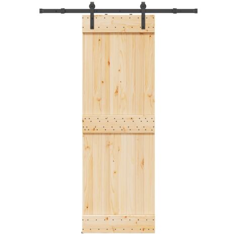 Puerta corredera con herrajes madera maciza de pino 70x210 cm vidaXL