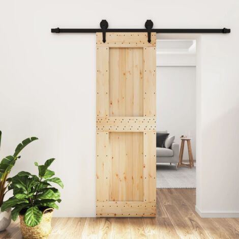 Puerta corredera con herrajes madera maciza de pino 70x210 cm vidaXL