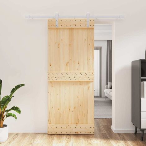 Puerta corredera con herrajes madera maciza de pino 85x210 cm vidaXL