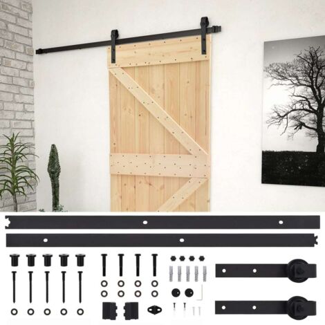 Puerta corredera con herrajes madera maciza de pino 90x210 cm vidaXL