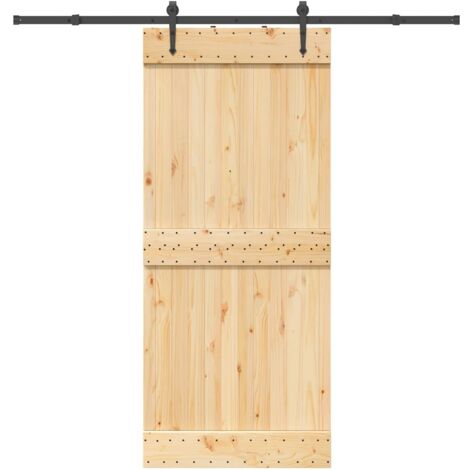 Puerta corredera con herrajes madera maciza de pino 90x210 cm vidaXL