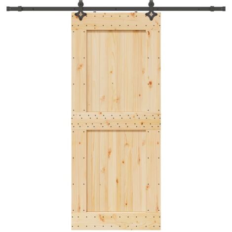 Puerta corredera con herrajes madera maciza de pino 95x210 cm vidaXL
